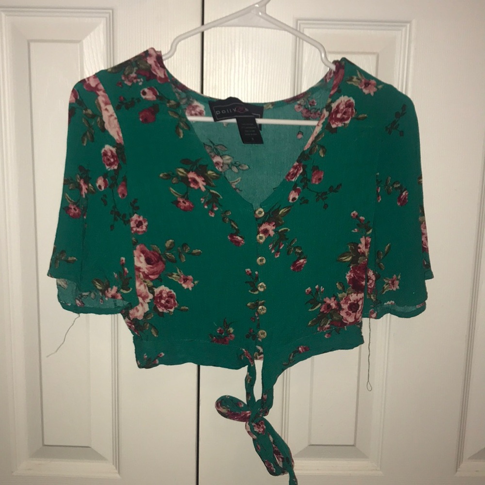 Crop top button up blouse